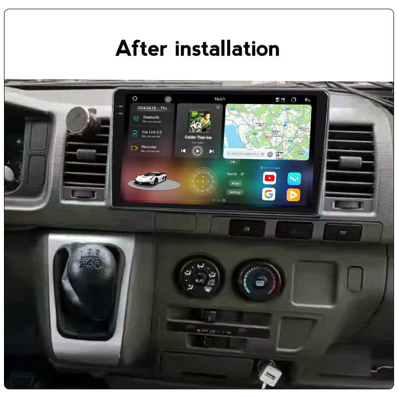 uis7870 2k qled screen android os 13 car dvd player for toyota Hiace 2013 - 2018 auto stereo carplay wifi 4g gps navigation