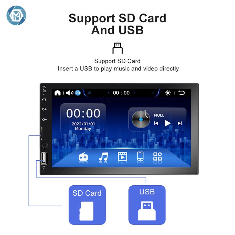7049C Universal MP5 Video Player 2 Din 7 Inch Touch Screen Car Auto Radio FM USB Aux BT Stereo System Car Radio