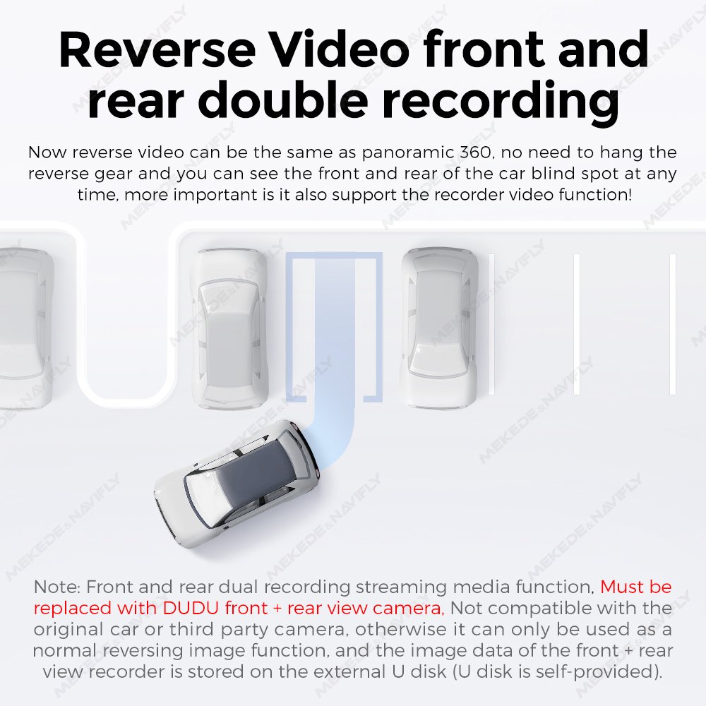 DUDUAUTO For SONY 307 Front And Rear Double Recording Camera AHD 1080P Night Vison Reversing Camera