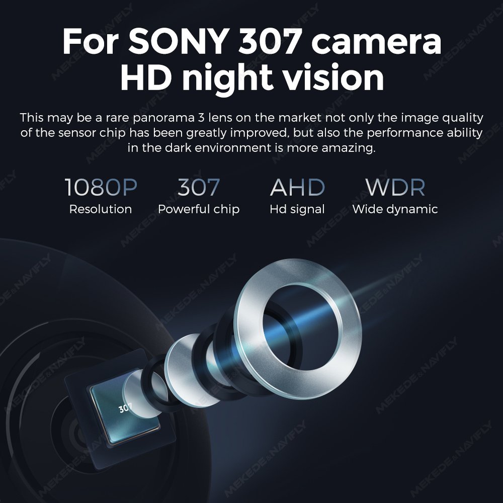 DUDUAUTO For SONY 307 Front And Rear Double Recording Camera AHD 1080P Night Vison Reversing Camera