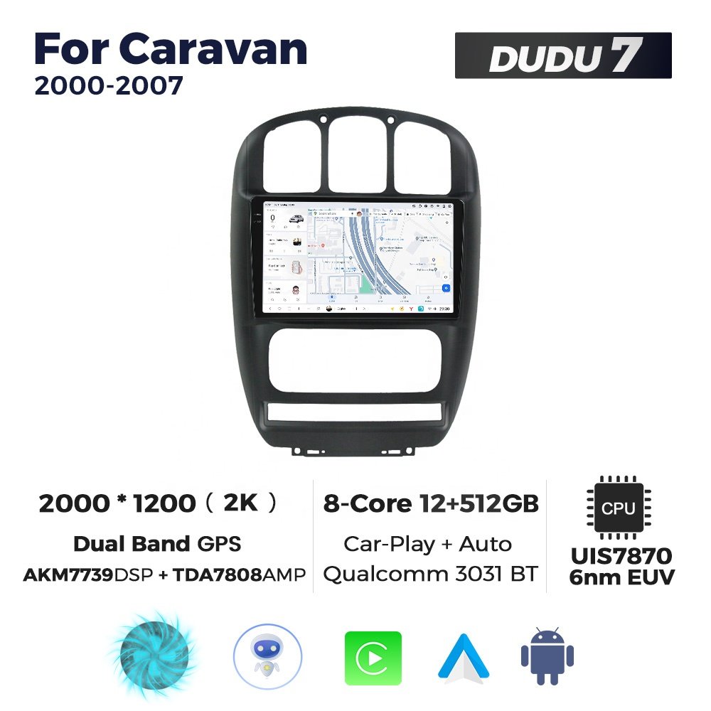 Mekede DUDU7 auto electronics Android Screen Multimedia dsp fm support dudu dab dvr dvd bt map for Dodge Caravan 2000-2007