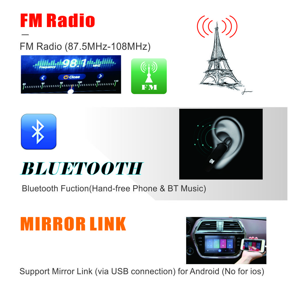 Factory Best Selling auto electronics 7'' HD Touch Screen USB SD AUX Stereo car dvd player Mirror link Car MP5 Player