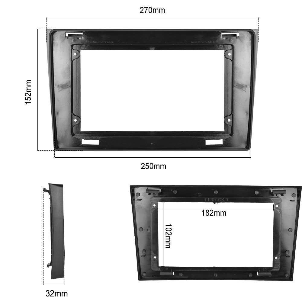 Podofo 10.1'' Android 2din car radio Plastic Frame For Mazda CX-9 2007-2015 Audio Dashboard Panel Center Console Holder