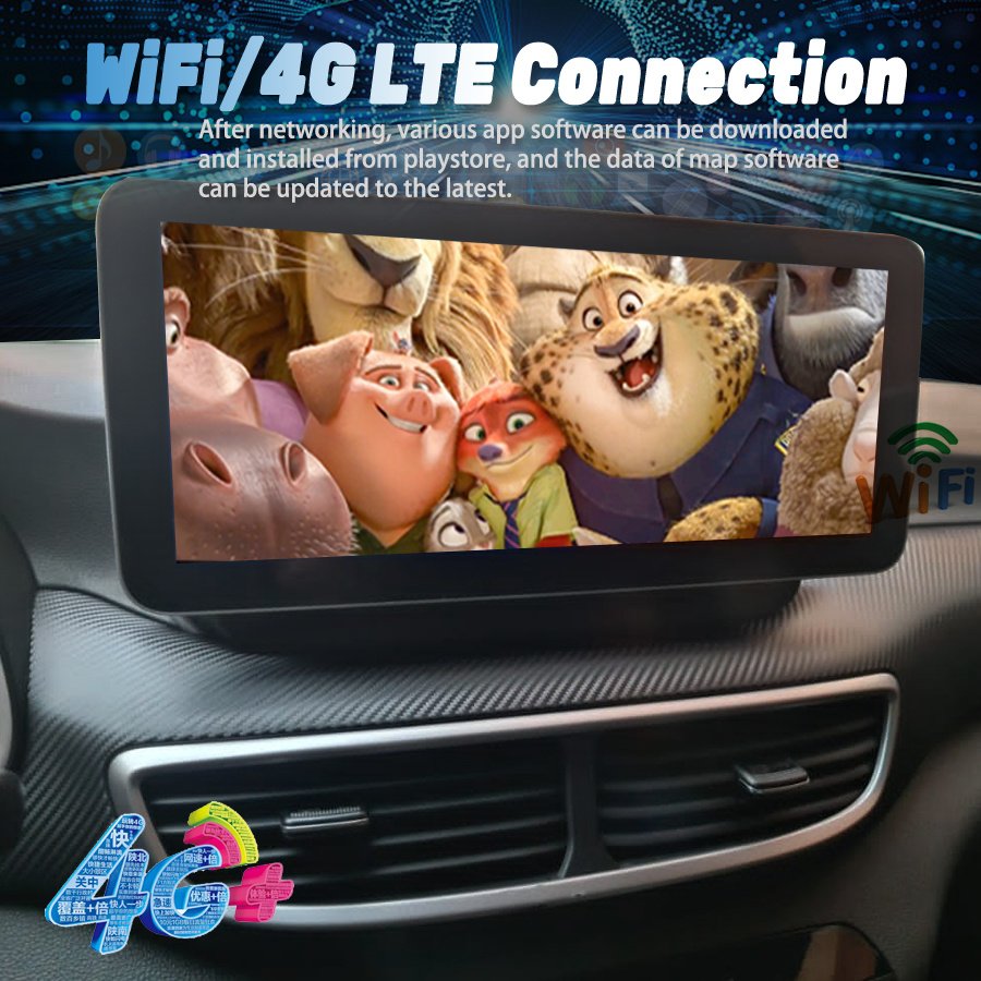12.3inch 1920*720 Qled Screen Car Radio Android 13 Carplay For Hyundai Tucson 2019 2020 Stereo GPS Multimedia Radio Video Player