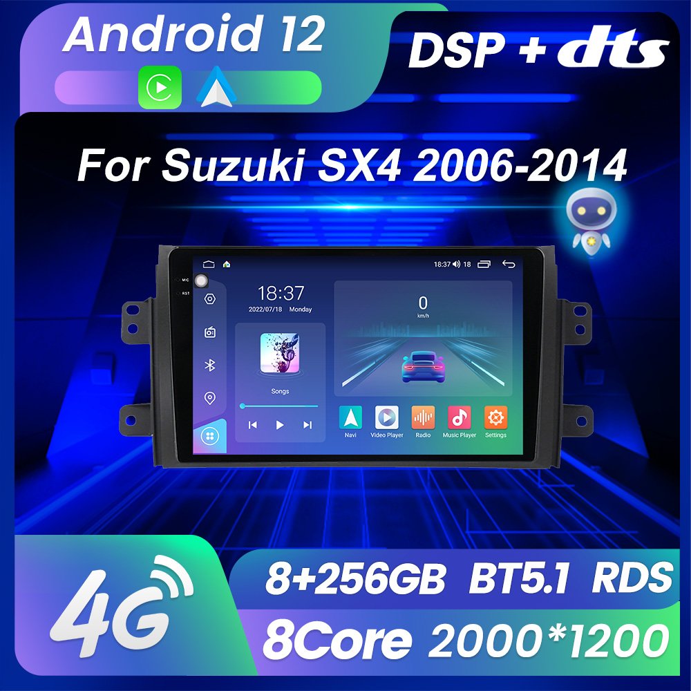 MEKEDE M6 Android 12 8core 8+256GB 2K DSP 2din GPS WIFI Car Radio stereo for Suzuki SX4 2006-2014