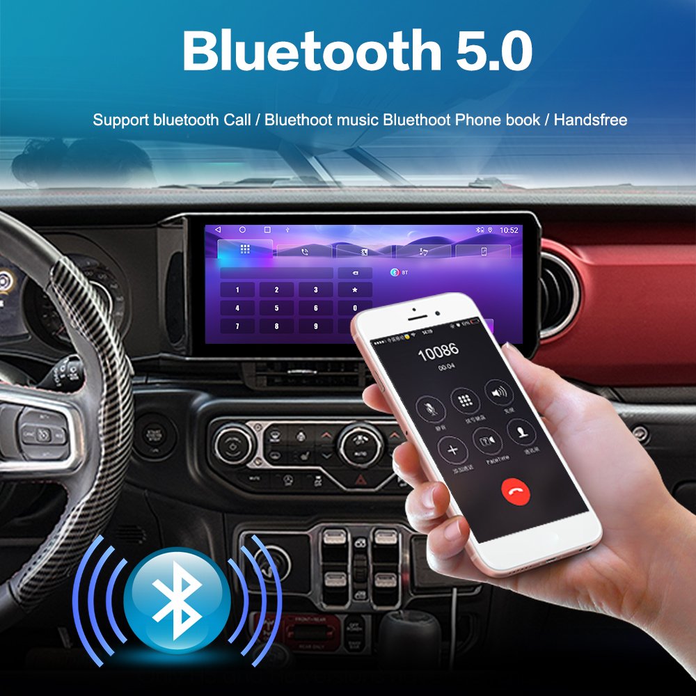 ZWNAV 12.3" Carplay For Jeep Wrangler JL 2018-2021 Car GPS Navigation Multimedia Display Screen Player Car Stereo Head Unit