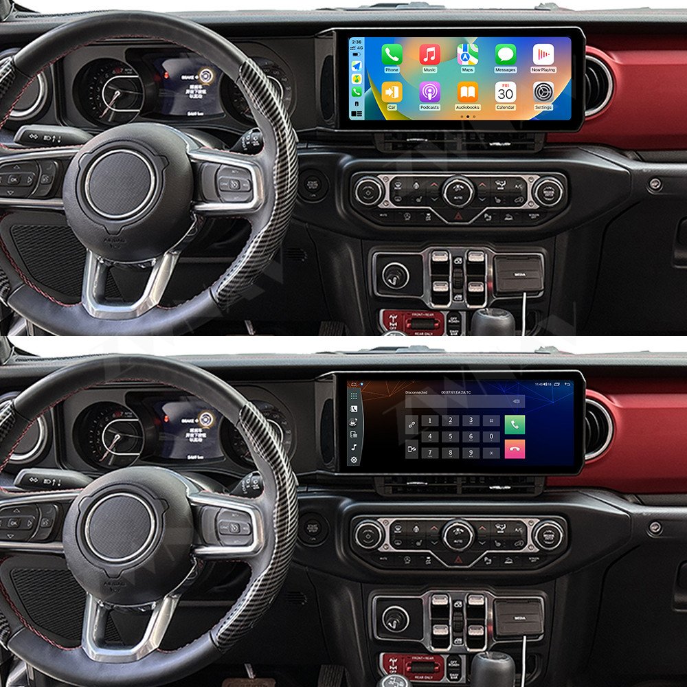 ZWNAV 12.3" Carplay For Jeep Wrangler JL 2018-2021 Car GPS Navigation Multimedia Display Screen Player Car Stereo Head Unit