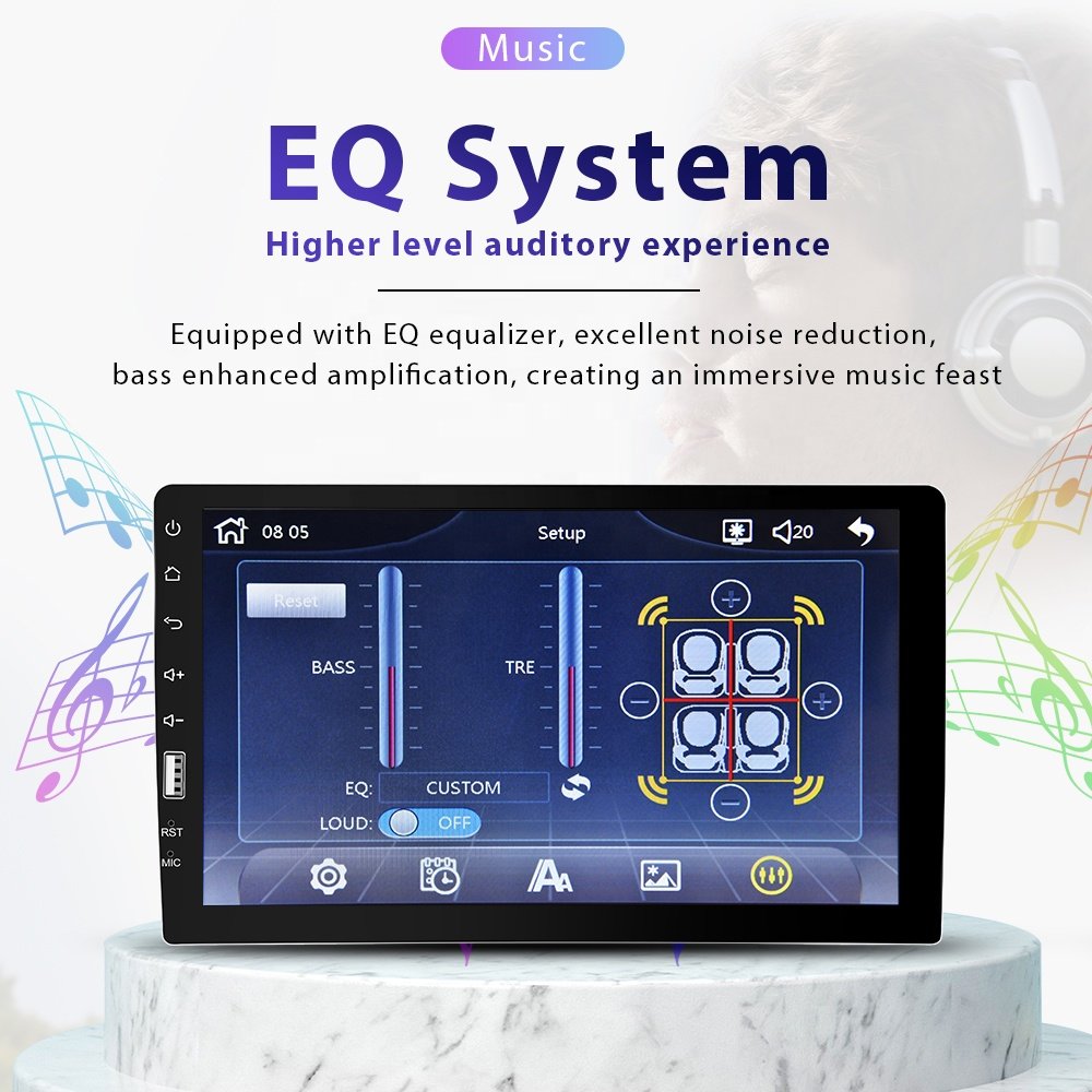Podofo 9'' 1 Din Car Stereo Carplay Android Auto Car Radio Single Din Car MP5 Player BT FM EQ + Microphone Auto Electronics