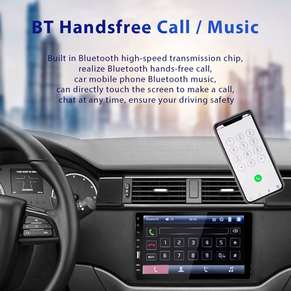 Podofo Single Din 9'' Car Stereo Radio Autoradio Car MP5 Player BT FM EQ + Microphone Auto Electronics