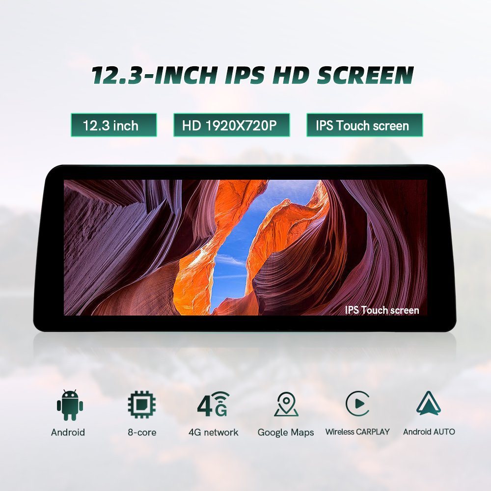 12.3Inch 8Core Hd1920*720 Screen Auto Carplay Android 14 For Bmw X1 F48 F49 EVO 2018 2019 Bt Gps 4Glte Wifi Radio