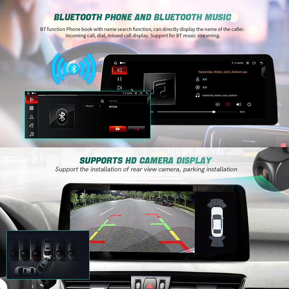12.3Inch 8Core Hd1920*720 Screen Auto Carplay Android 14 For Bmw X1 F48 F49 EVO 2018 2019 Bt Gps 4Glte Wifi Radio