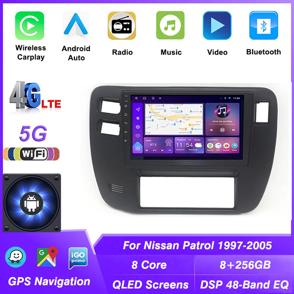 Android Radio Carplay For NISSAN Patrol 1997-2005 Car Multimedia Carplay 2 DIN Stereo Car GPS Navigation Head Unit Video Player