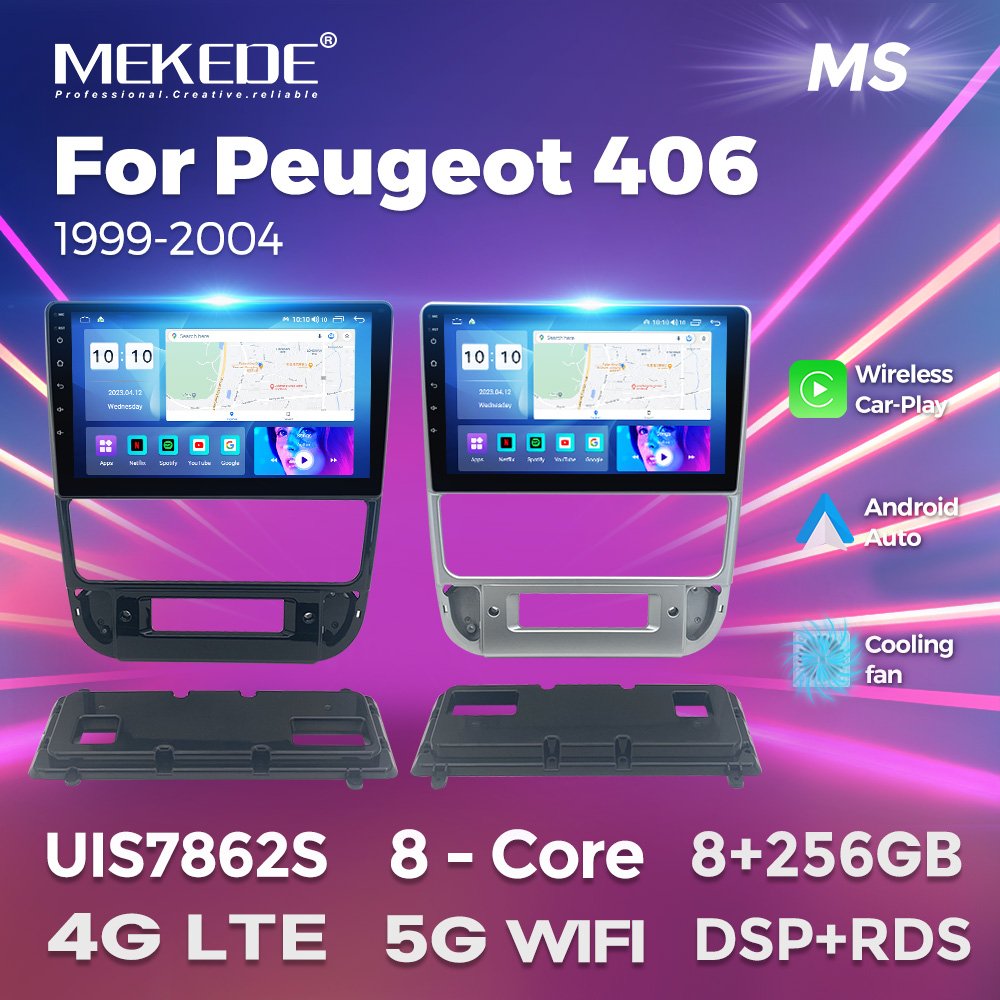 Mekede MS 8-Core 8+256GB IPS Screen DSP RDS CP Car DVD Player video display for Peugeot 406 1999 2004