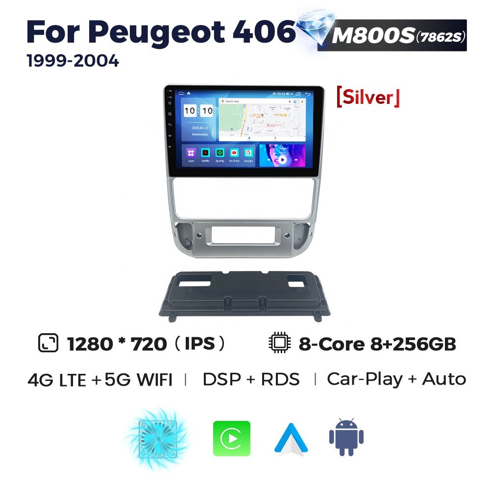 Mekede MS 8-Core 8+256GB IPS Screen DSP RDS CP Car DVD Player video display for Peugeot 406 1999 2004