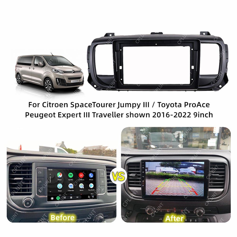 Car DVD Player Frame FOR CITROEN SPACETOURER JUMPY 3 TOYOTA PROACE 2016+ 9 INCH Touch screen Android radio Farme stereo