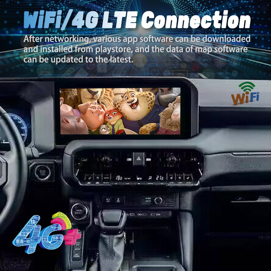 12.3inch Android Car Radio For Toyota Prado LC250 Low-end Upgrade To High-end 2023-2024 Multimedia Player Carplay GPS Navigation