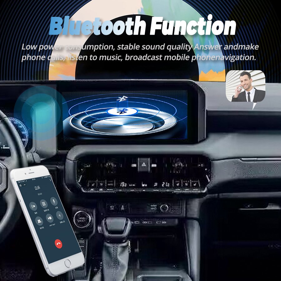 12.3inch Android Car Radio For Toyota Prado LC250 Low-end Upgrade To High-end 2023-2024 Multimedia Player Carplay GPS Navigation