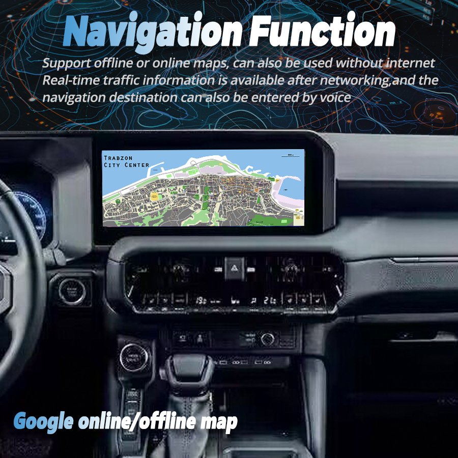 12.3inch Android Car Radio For Toyota Prado LC250 Low-end Upgrade To High-end 2023-2024 Multimedia Player Carplay GPS Navigation