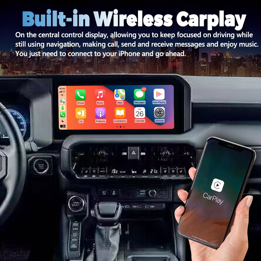 12.3inch Android Car Radio For Toyota Prado LC250 Low-end Upgrade To High-end 2023-2024 Multimedia Player Carplay GPS Navigation