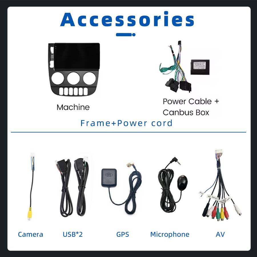 Android 13 IPS Screen Car Radio Car-play Auto AHD Camera 2+32GB Headunit For Benz Ml 350 W163 2001-2005 Gps Navigation 2DIN
