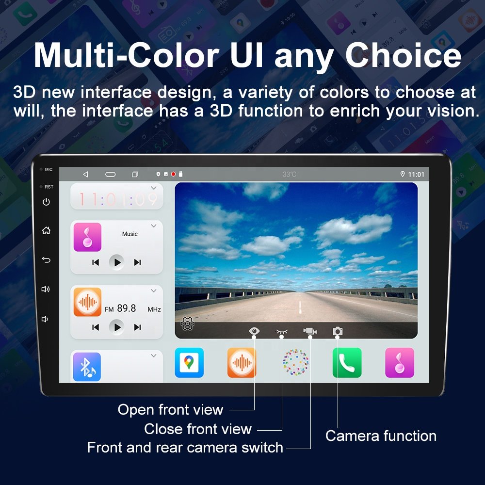 JYT 9" QLED 2+32GB 4G FM AM RDS Radio Carplay Android Auto Stereo BT5.0 GPS Navigation 2 Din Car Video With 360 Panoramic camera