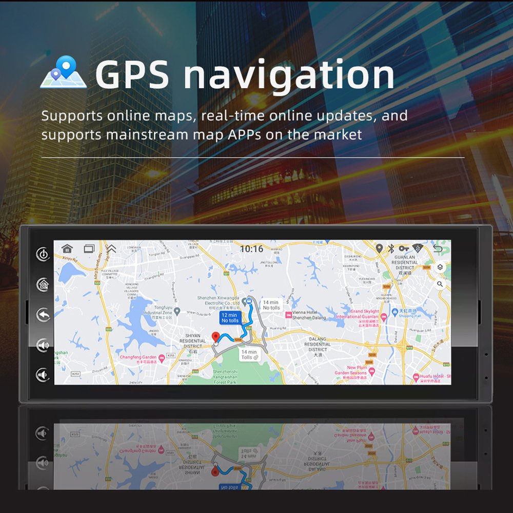6.86 Inch Universal Android 12 4+64GB Car Radio Wireless Carplay Auto Stereo WIFI Bluetooth GPS DSP IPS Screen 1DIN Video