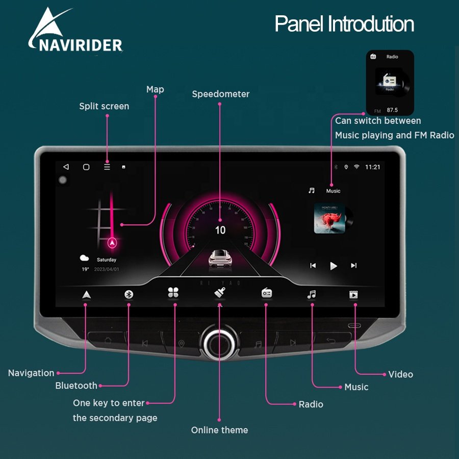 10.88Inch Android 14 Qled Screen Carplay For Citroen C3 2018-2023 Car Radio Multimedia Video Player Navi GPS 4G WIFI Head Unit