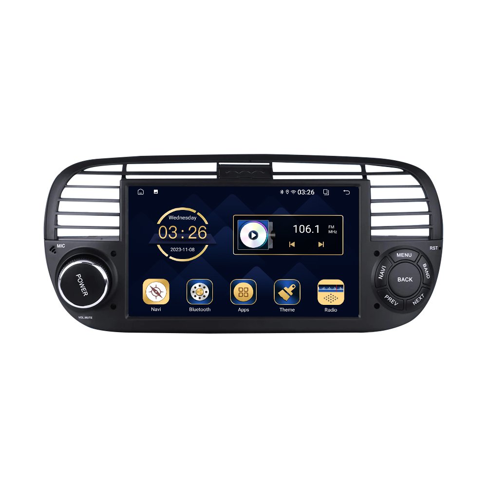 Android 13 car multimedia DVD video player suitable for FIAT500 wireless carplay Android autoGPS navigation car radio DSP WIFI