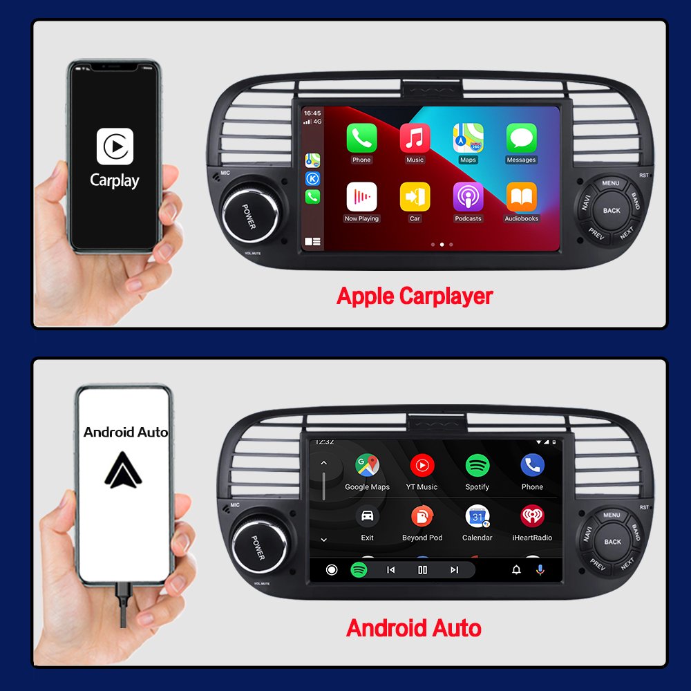 Android 13 car multimedia DVD video player suitable for FIAT500 wireless carplay Android autoGPS navigation car radio DSP WIFI