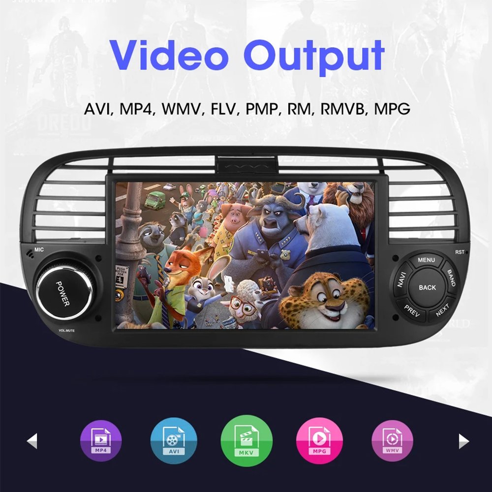 Android 13 car multimedia DVD video player suitable for FIAT500 wireless carplay Android autoGPS navigation car radio DSP WIFI