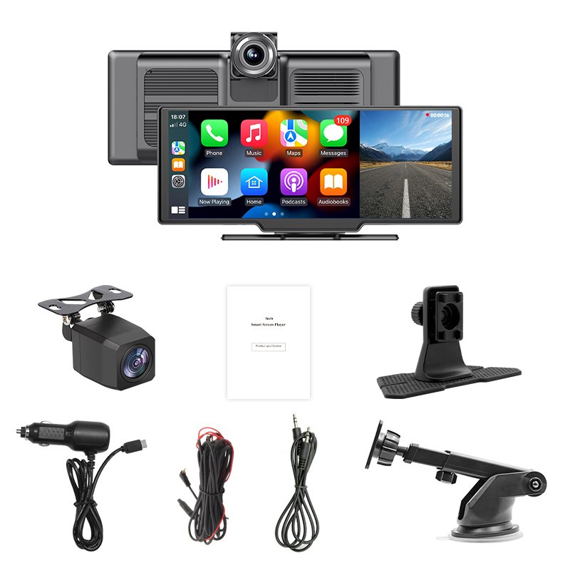 10.26 Inch Touch Screen CarPlay Android Auto Wireless CarPlay Car Radio Portable Car Radio Carplay Screen Audio MP5 Player DVR