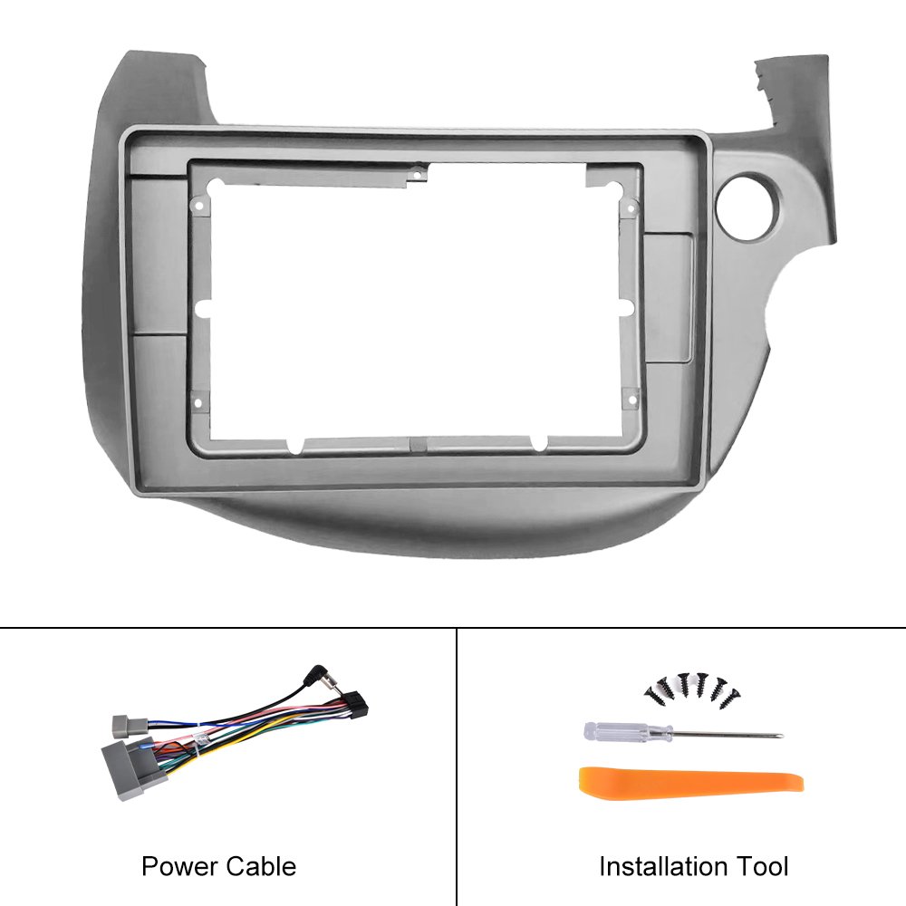 Podofo 10.1" Double Din Dashboard Car Radio Frame Kit ABS Plastic Fascia Frame For For Honda Fit 2008 Car Stereo