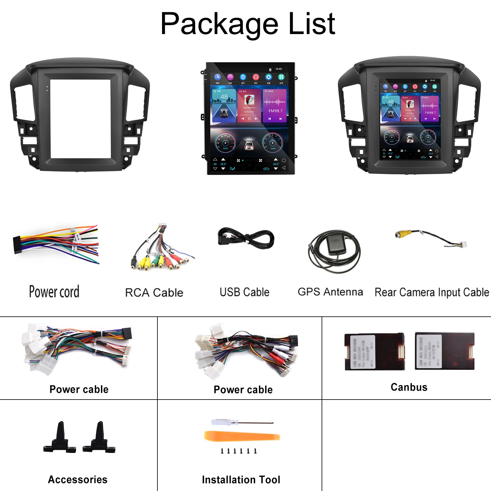 Podofo 9.7" Android Car Radio Car Stereo For Lexus RX300/HARRIER 1998-2005 CarPlay Android Auto GPS WiFi FM RDS BT