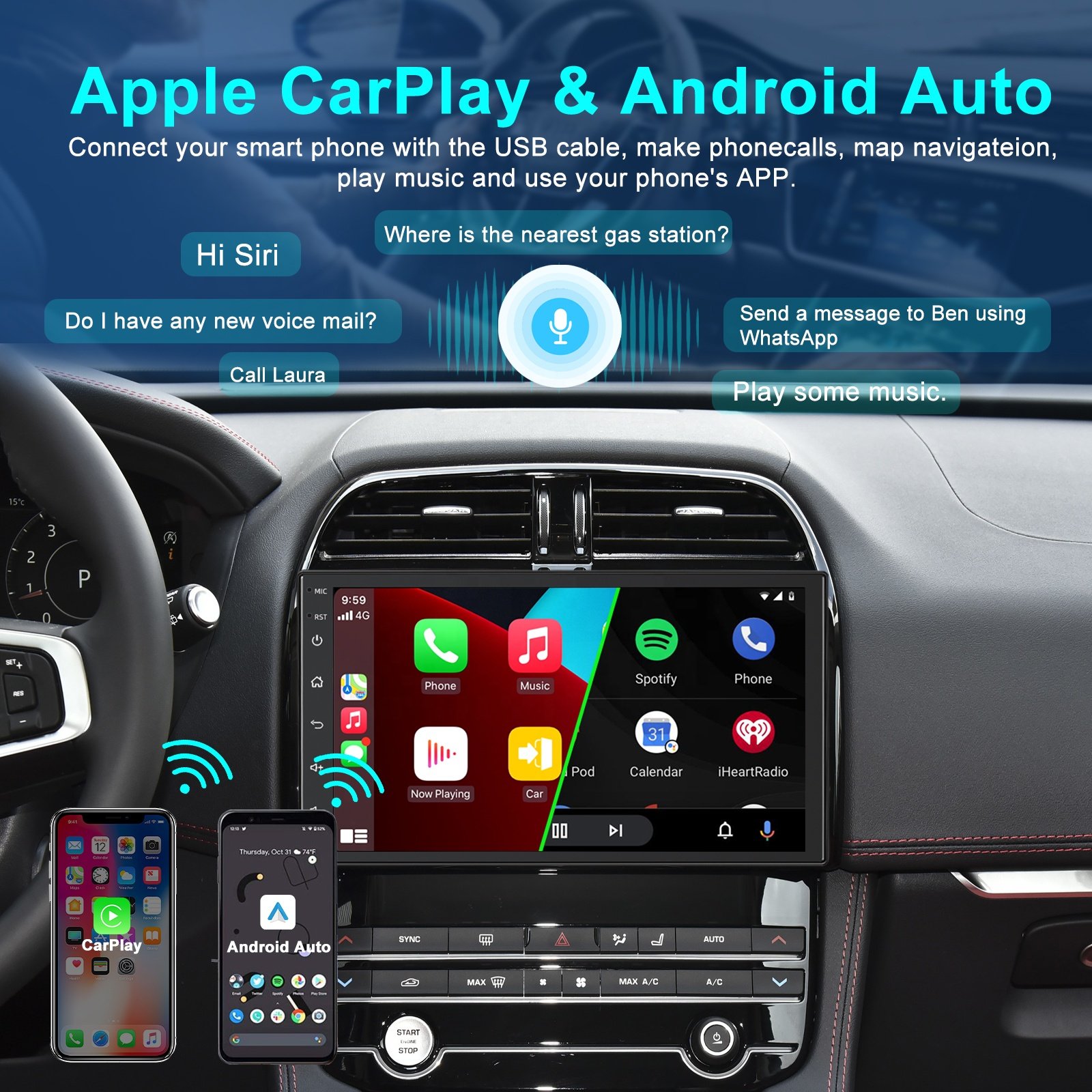 Auto Electronics Car Video 7 inch GPS Navigator Carplay Mirror Link Android Auto Universal Double Din Car Stereo Audio
