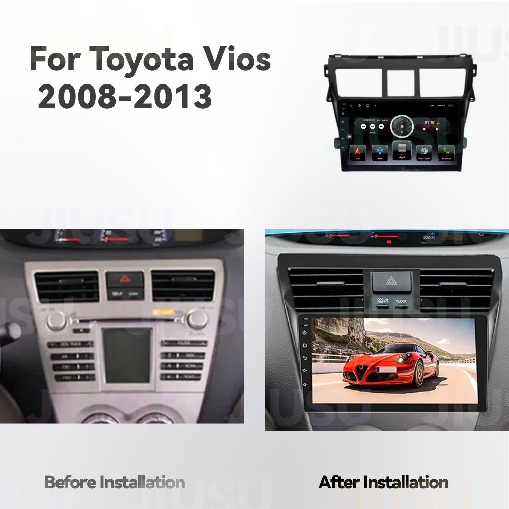 Android 13 Car Radio GPS Navigation DVD Player Stereo Multimedia Audio System for Toyota Vios Belta Yaris Vitz Platz 2008-2013