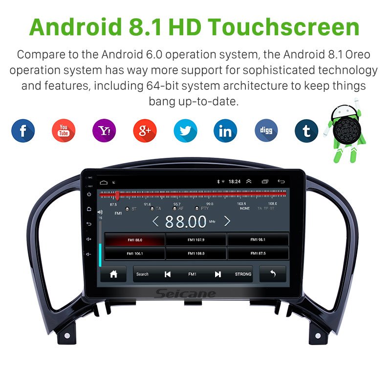 9" Android 11.0 Touchscreen GPS Navigation car stereo Radio support AUX WIFI USB OBD2 SWC Carplay For NISSAN JUKE 2011-2016