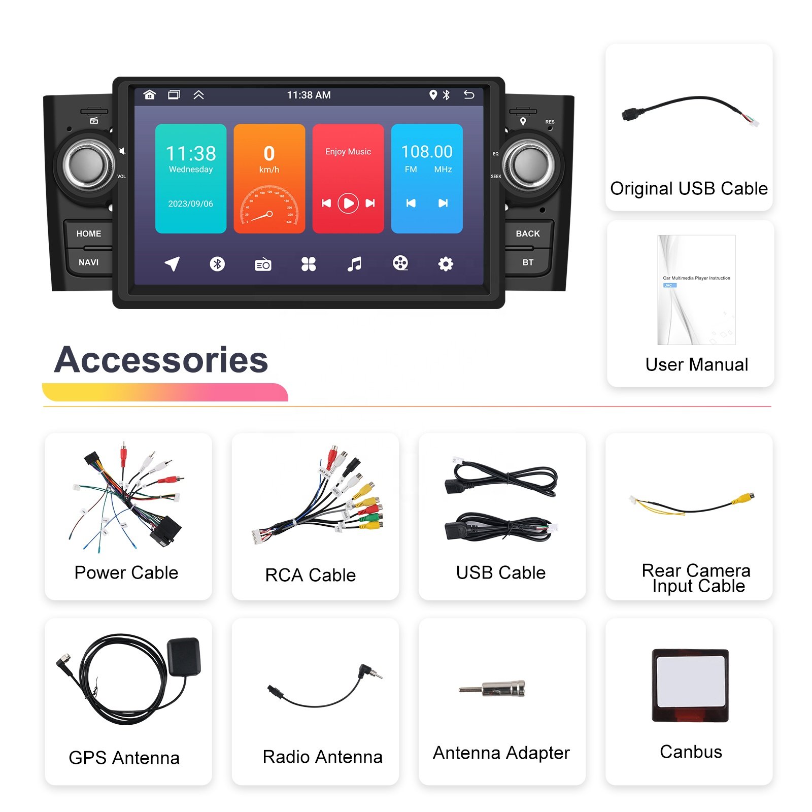 Podofo 7'' For Fiat Punto 2005-2009/Linea 2007-2011 Android Car Radio Stereo 1+32G GPS WiFi BT FM RDS Customization Manufacturer