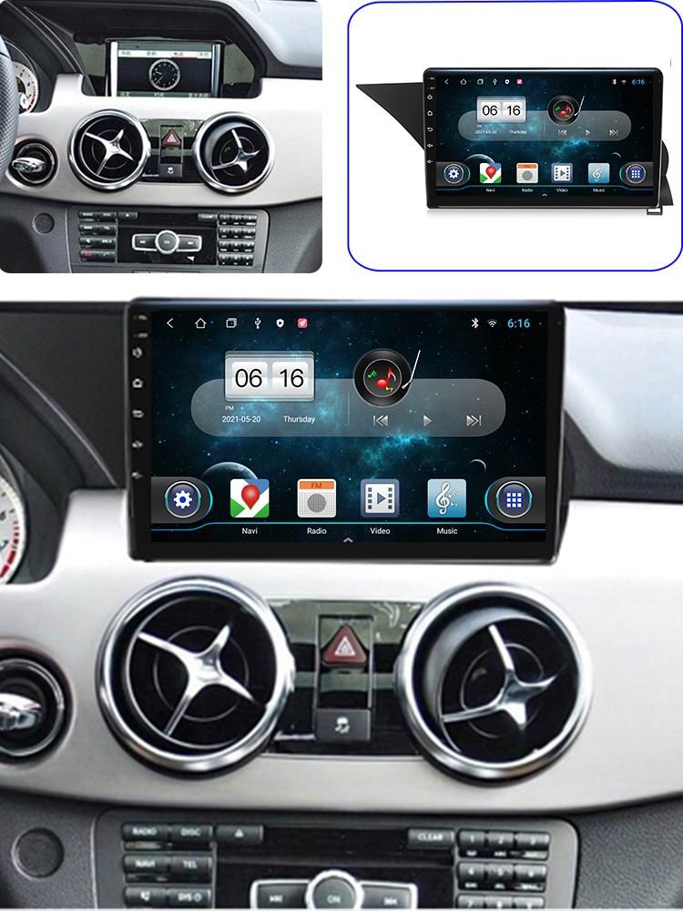 5G WIFI 6 wireless chip car android radio player for Benz GLK X204 2012-2015 GPS navigation BT5.4 with Auto wireless Carplay