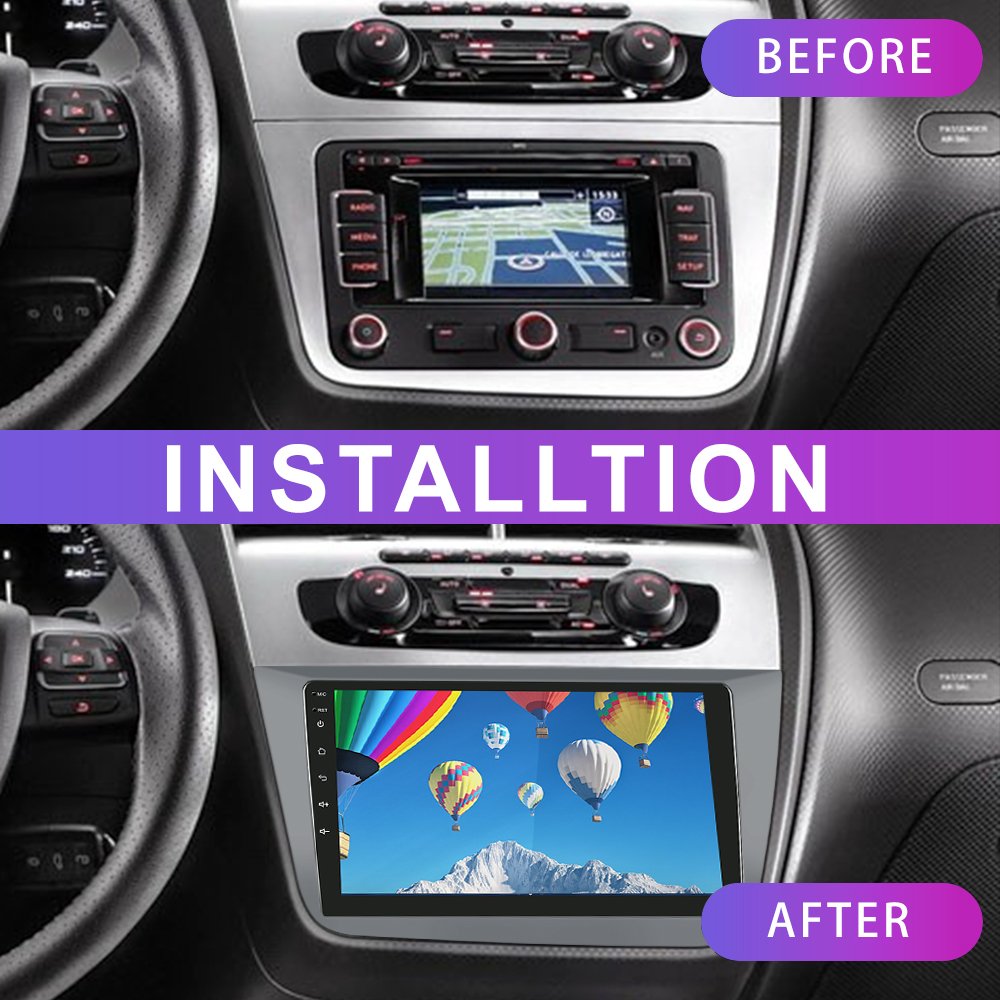 Podofo Android Double Din 9'' Car Radio Frame Panel Stereo For Seat Altea 2004-2016 Fascia Frame Car Stereo