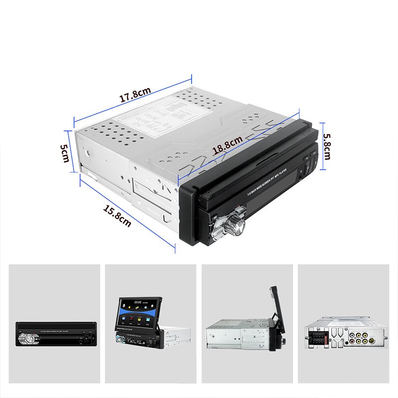 7' 2023 new model auto electronics manual retractable 7 inch touch screen 1 din car stereo mp5 mirror link dual usb car mp5