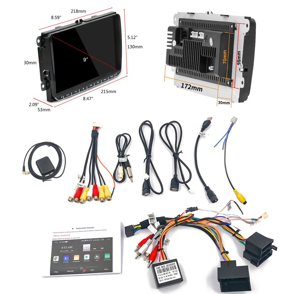9" Android Car Radio Autoradio Gps Wifi Fm Rds For Volkswagen/skoda/seat/octavia/golf 5/6/touran/passat B6/polo