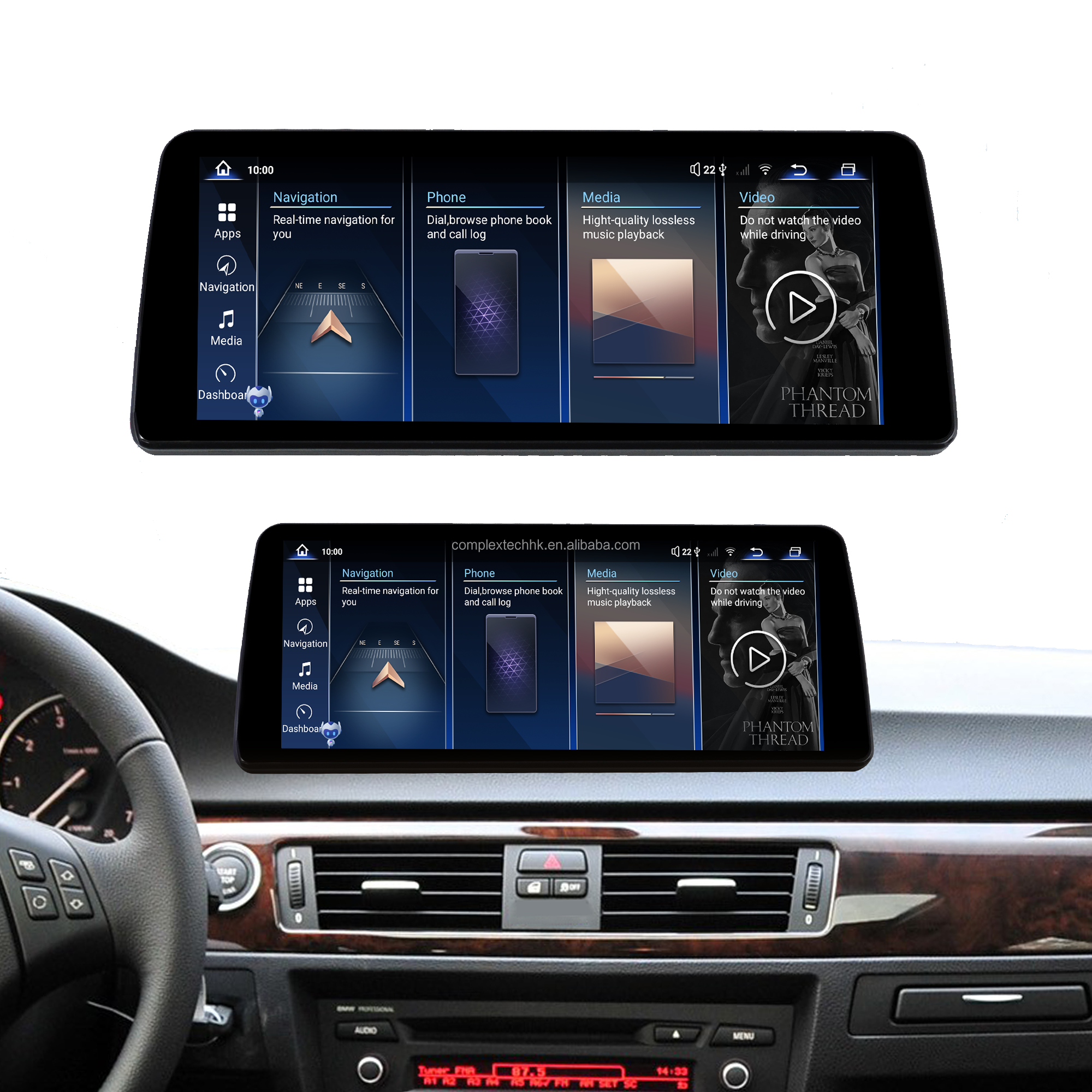 12.3" 4+64g Qualcomm 668s android car multimedia radio player For BMW 3 series E90 E91 E92 E93 2007-2011 support carplay wifi