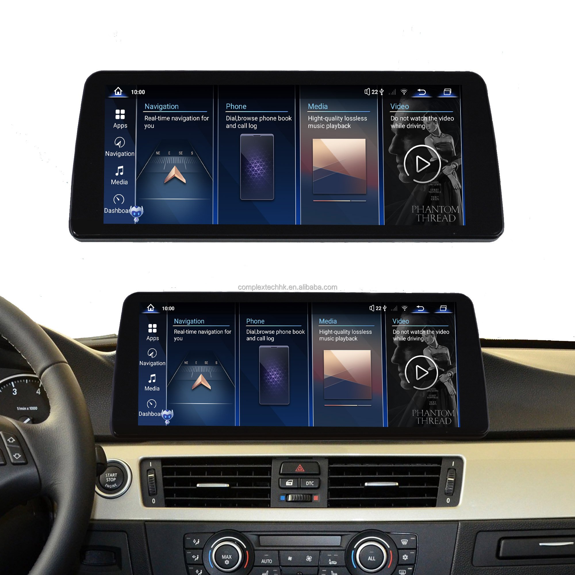 12.3" 4+64g Qualcomm 668s android car multimedia radio player For BMW 3 series E90 E91 E92 E93 2007-2011 support carplay wifi
