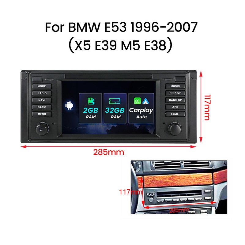 Mekede Car video 2+32G GPS Navigation WIFI for BMW E53 1996-2007 X5 E39 M5 E38 FM RDS car auto radio BT car video