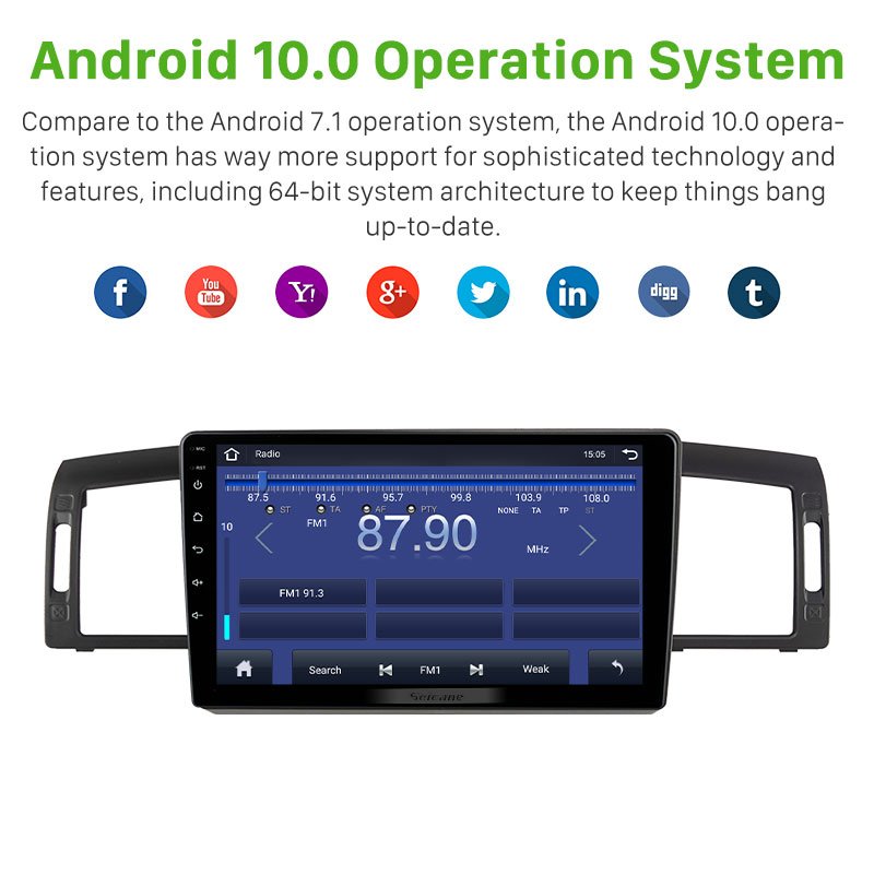 9 inch Android 11.0 Car Radio HD Touch screen radio for car GPS Navigation For 2007-2009 INFINITI M35 2005-2007 NISSAN FUGA