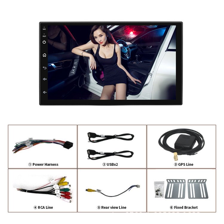 Hot sale 7 inch Android car MP5 player 1G+16G Android 8.1 video player BT music/call car dvd player with GPS & navigation
