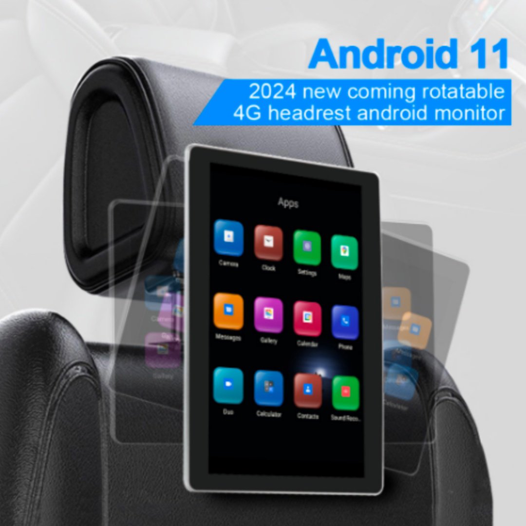 15.6 Inch 4G Car Headrest Entertainment System 10.1 Android 13 USB SD Rear Seat IPS HD Full Lamination Rotatable Angle TFT LCD