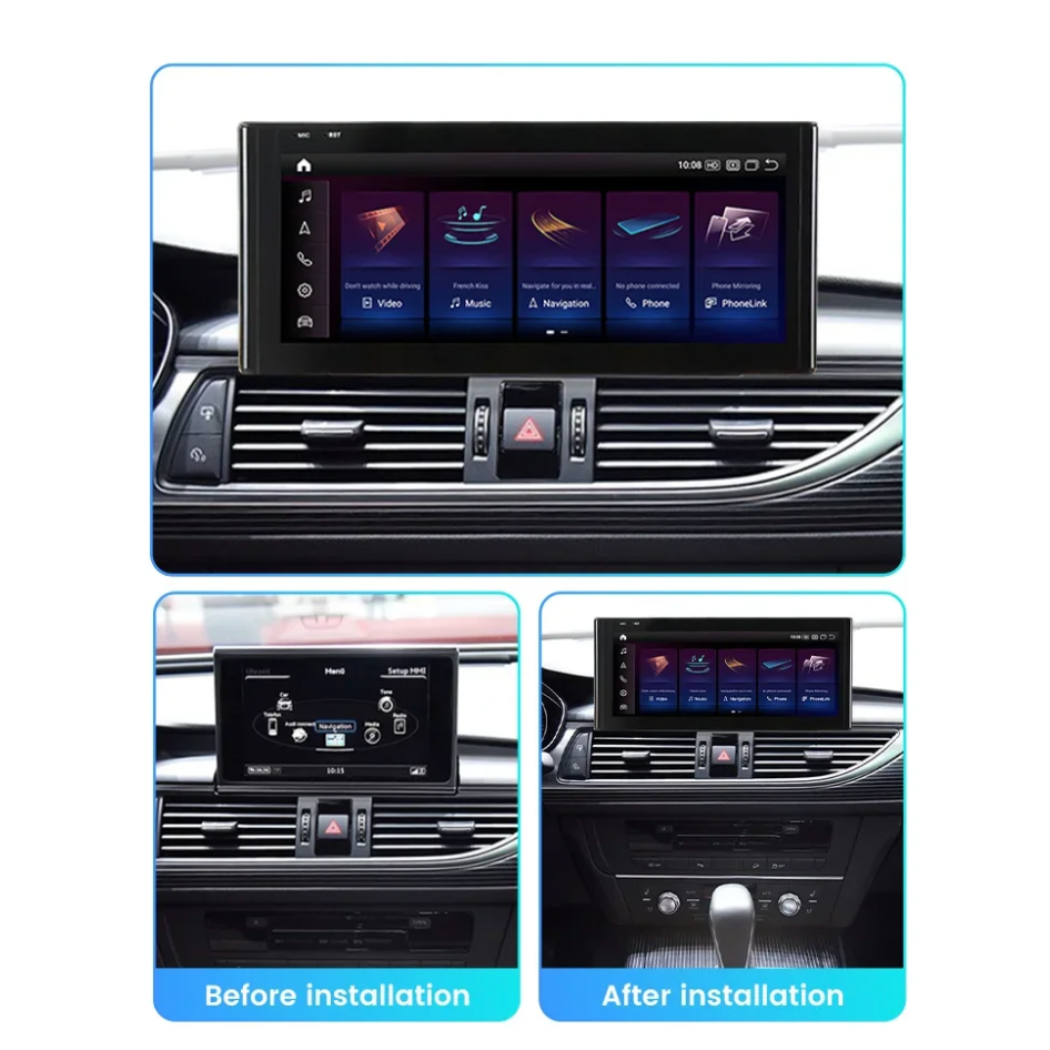 10.25" 8g+128g android stereo screen car radio navigation for Audi A6 C7 A7 2012-2018 with Carplay autoradio