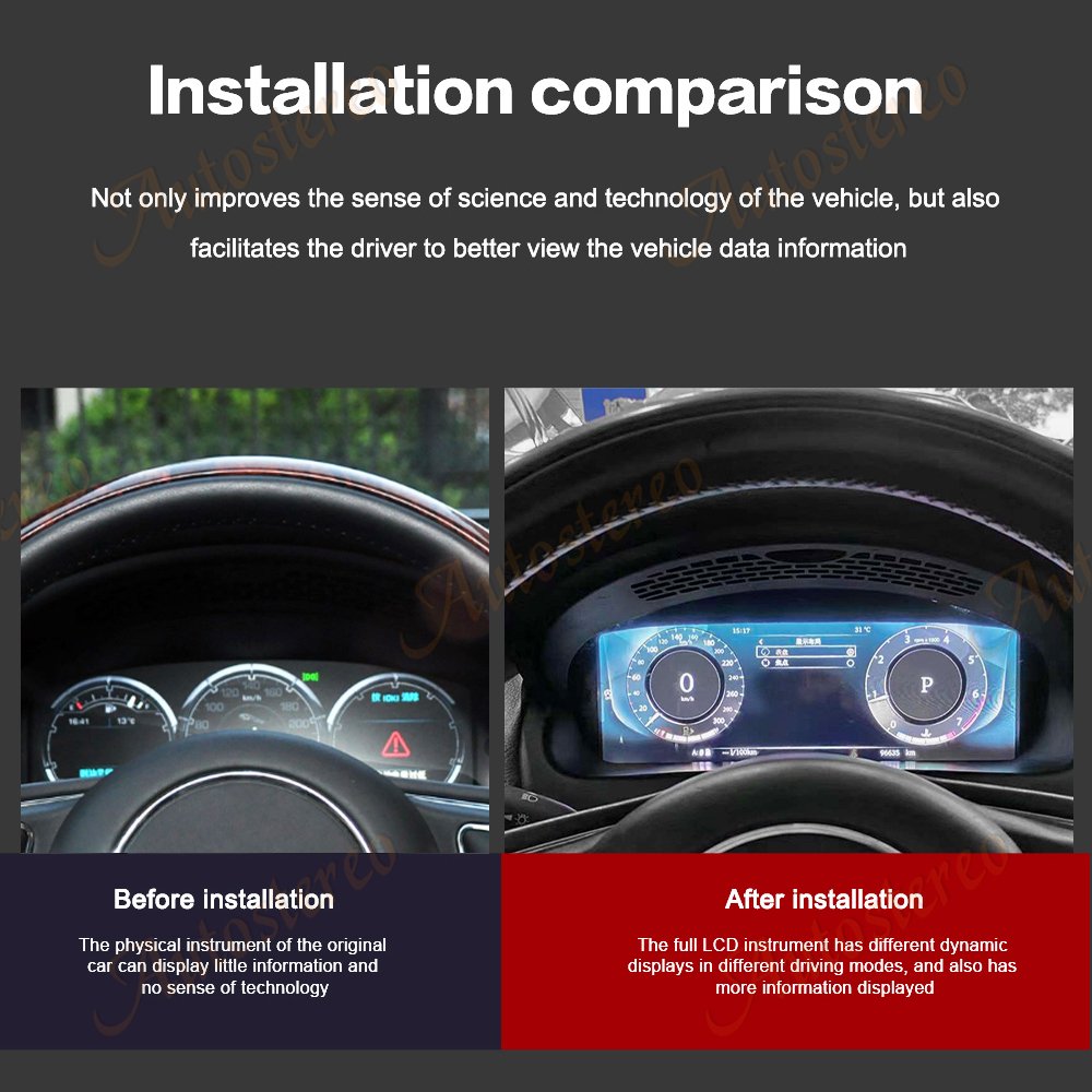 Car Digital Cluster For Jaguar XJL Virtual Cockpit Dashboard HeadUnit Entertainment Instrument Speed Meter Screen