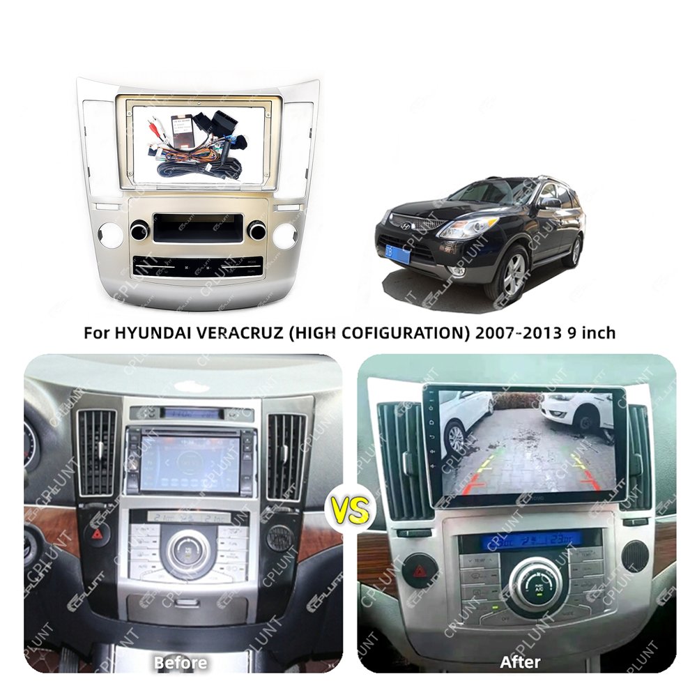 Car DVD Player Frame For HYUNDAI VERACRUZ COFIGURATION HIGH-END 2007-2013 9INCH Touch screen Android radio Farme stereo